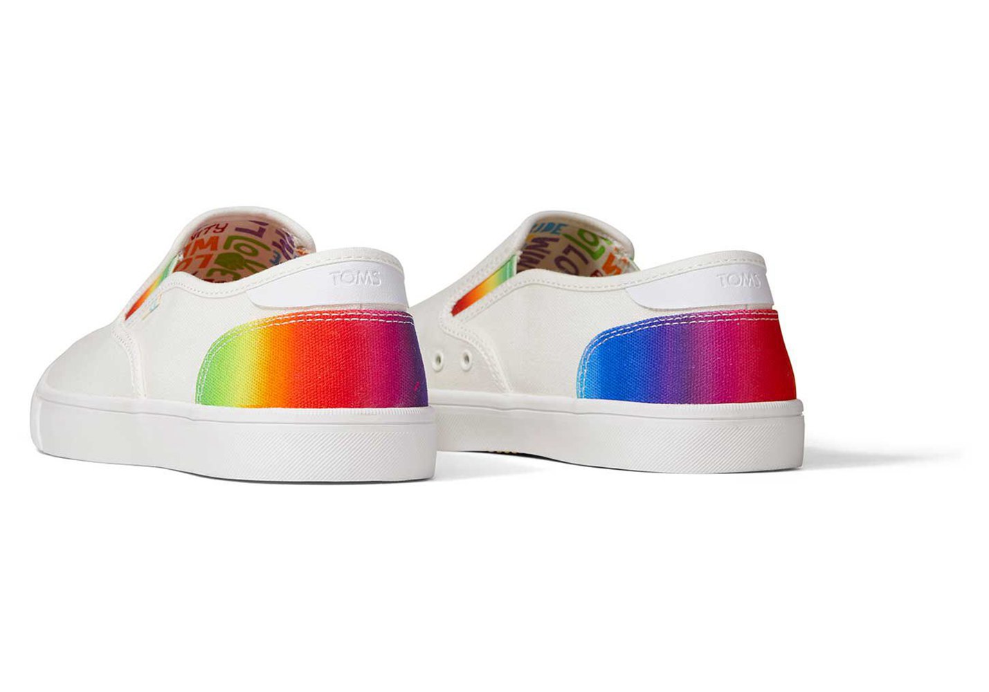 Toms Slip On Męskie Białe - Baja Unity Rainbow - 73FXRAUWO